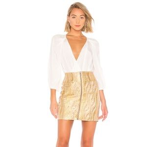 BCBGMAXAZRIA | Gold Metallic Mini Skirt NWT